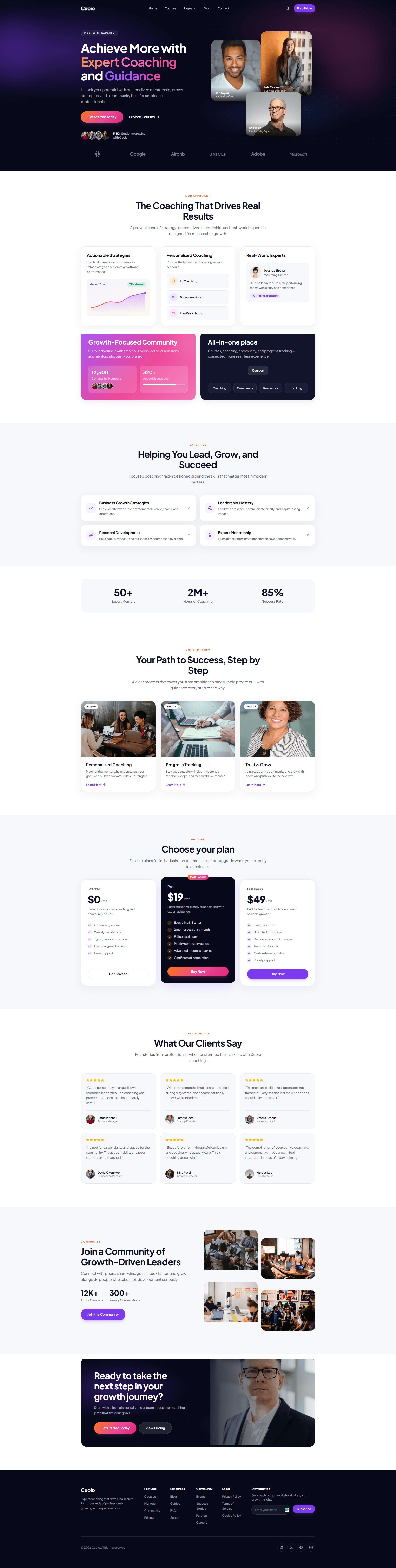 Cuoio website homepage