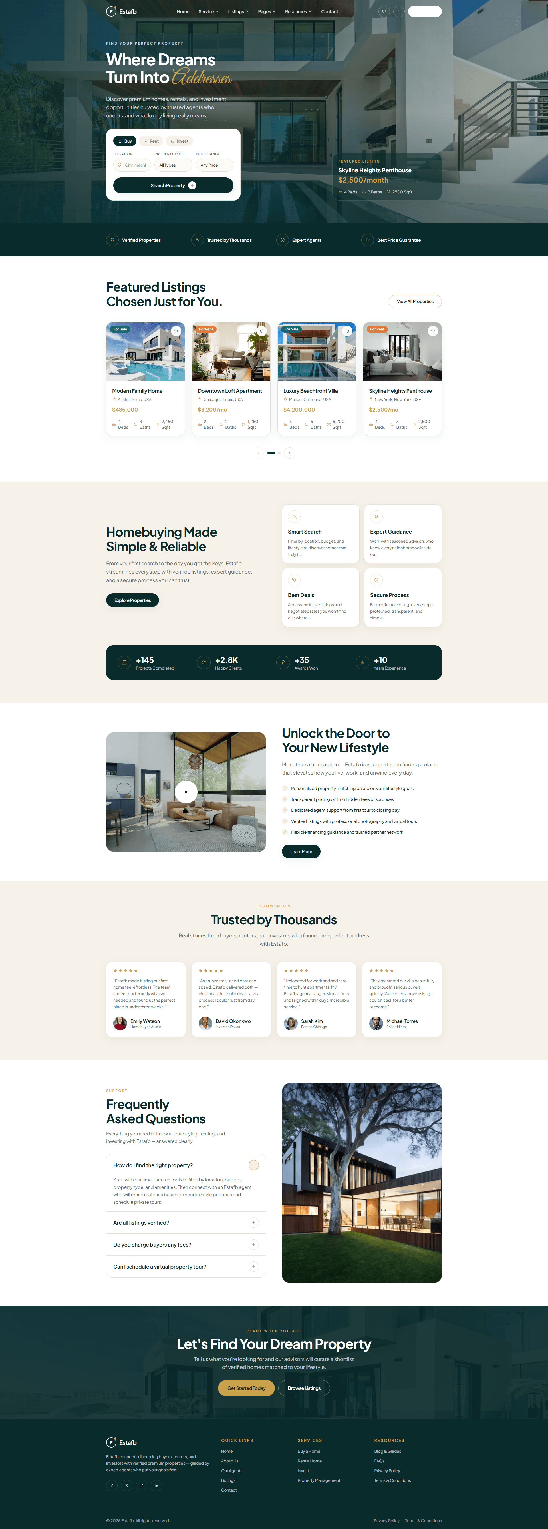 Estafb website homepage