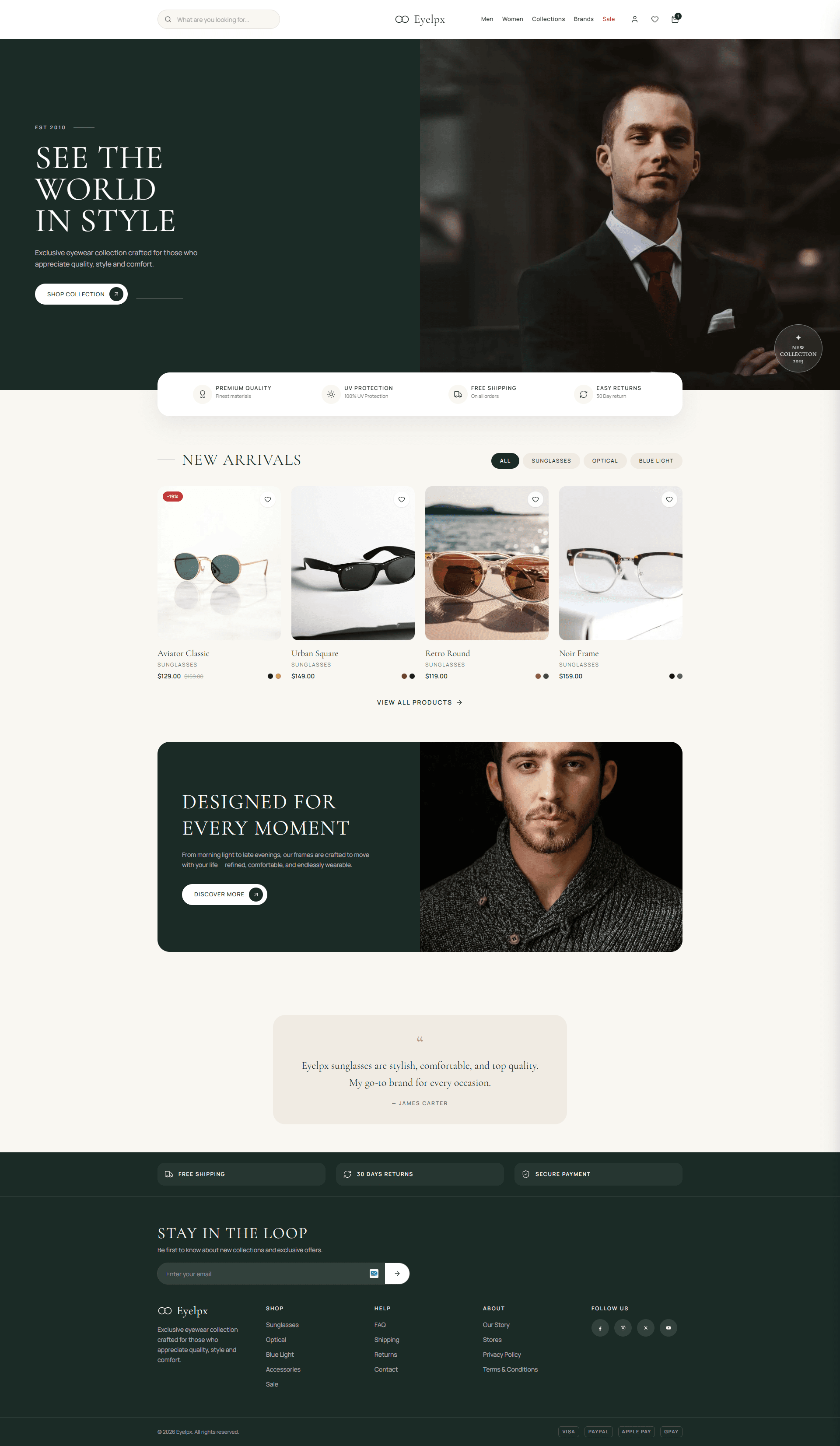 Eyelpx website homepage