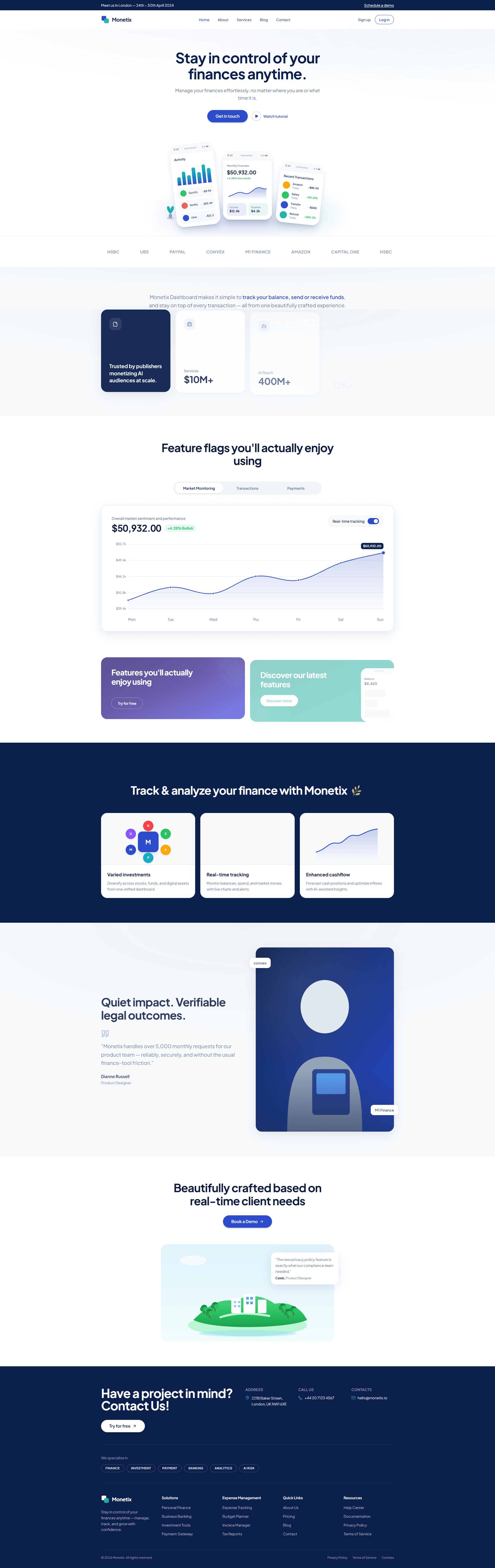 Monetix website homepage